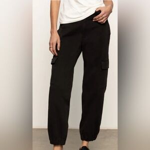 Sanctuary Black Lyocell Drawstring Jogger Sweatpants with Elastic Cuffs